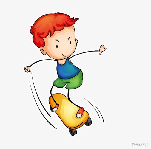 男孩骑滑板车漫画头像高清：疯狂的事情经历一次就好