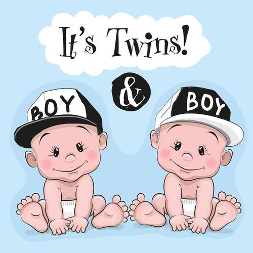 双胞胎男孩和女孩头像一左一右：有我伴你左右