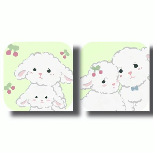 可爱小羊羔情侣头像：真是个奇怪的生物 情绪多 眼泪多 明明经常笑着 可是却没有经常快乐着。