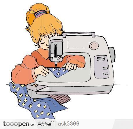 蹬缝纫机头像卡通：“孩子咳嗽老不好”“多半是装的