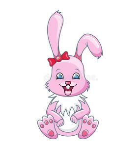 微笑兔子头像图片可爱卡通女生动漫：被窝是上帝开在人间的分店