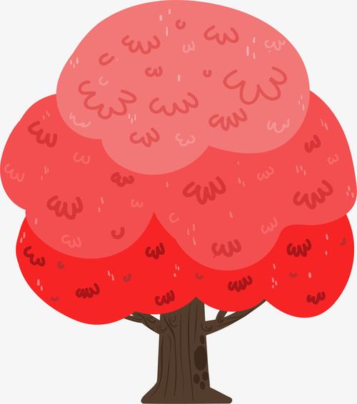 红色手绘大树头像图片：分手吧床