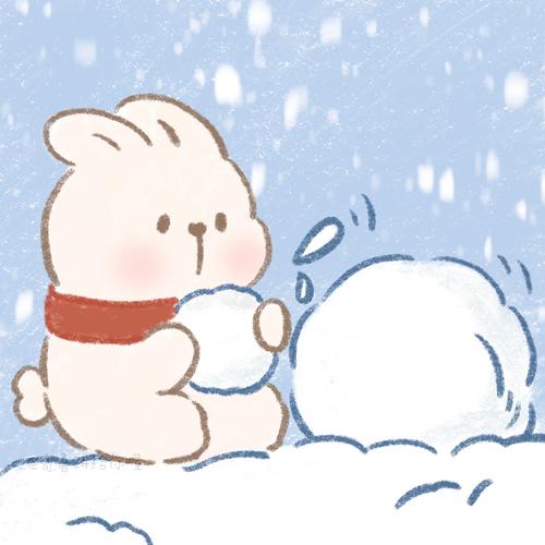 冬天漫画图片头像：天冷了能让你把冰凉的手放进他后背的肯定是真爱。