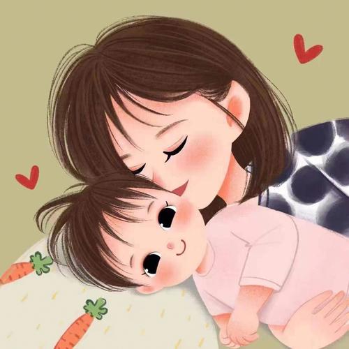 母子头像动漫卡通可爱女生：离睡着还差一万九千七百八十次想你。
