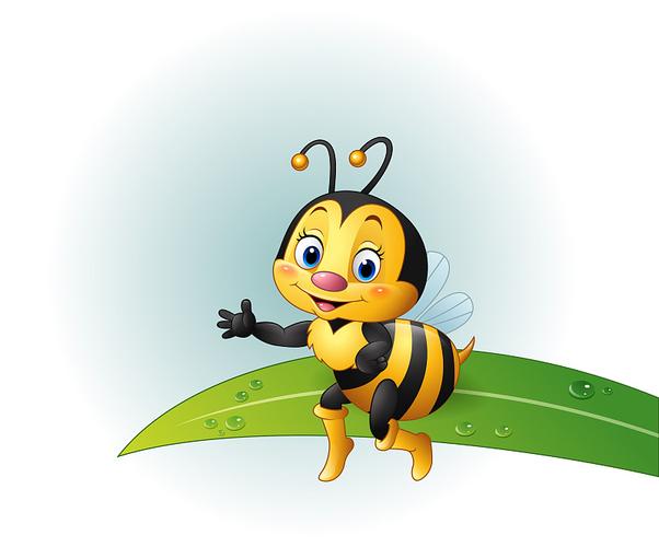 蜜蜂的漫画头像：你就这么蹦蹦跳跳一路撒着小星星地跑进我的心里了