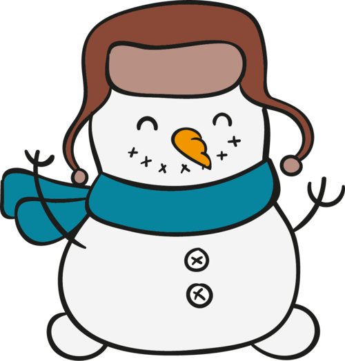 雪人戴围巾的头像：今天下雪了哦 雪很开心 我也是～
