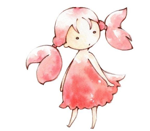 巨蟹座女生绘画头像可爱：我觉得