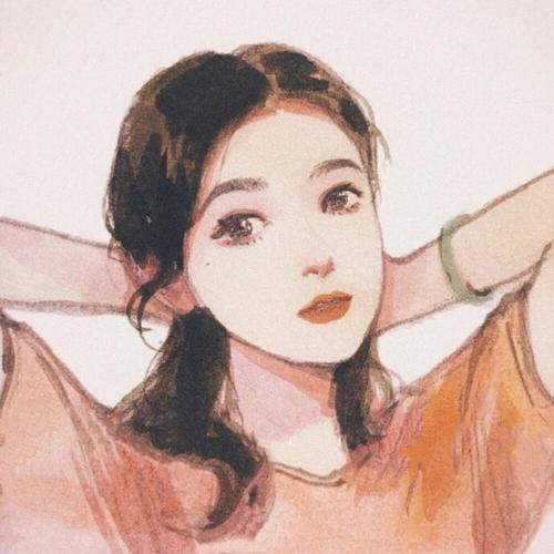 韩国女生头像插画：“浪漫什么的不需要