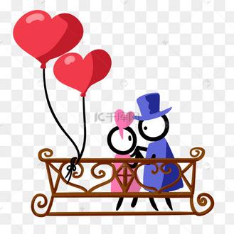 情侣卡通头像气球：亲爱、我们拥有一些很单纯的小幸福