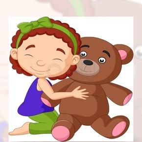 抱着小熊小孩头像可爱：5 再好的链子拴不住爱跑的狗。