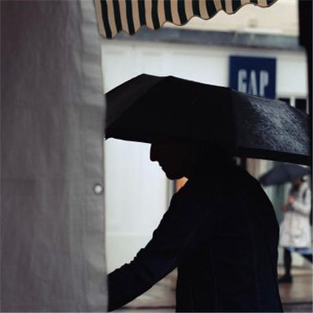 黑色雨伞头像雨天图片：​