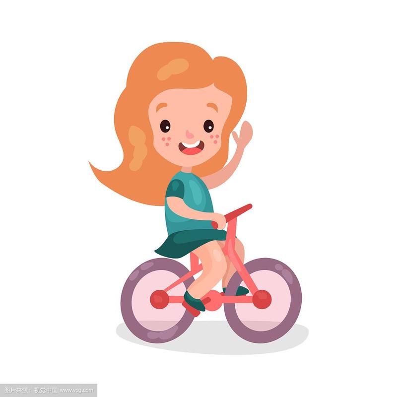 动漫小女孩骑单车头像：​
