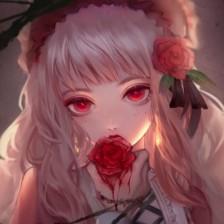 少女与玫瑰头像： 在一个叫桃花的湖边尝到了清甜的柚子