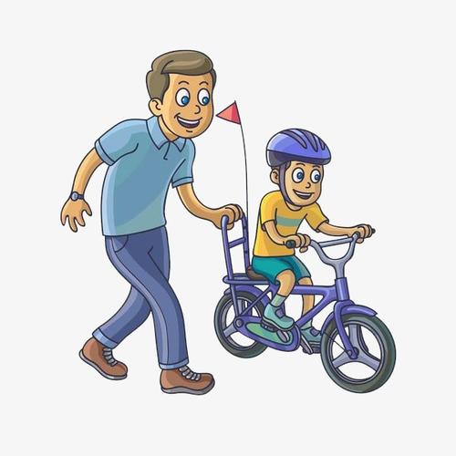 爸爸骑自行车左右摇摆带孩子头像：我虽然不能陪你度过今天这个特别的日子