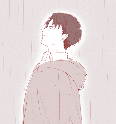 淋雨的男孩头像意思：伤心的时候