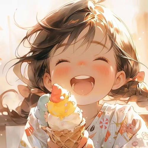 抱着冰淇淋的小女孩头像动漫版：4 我相信爱情的终结最后是你