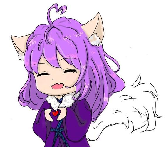 紫色的狐狸可爱头像女：我不要你梦见我