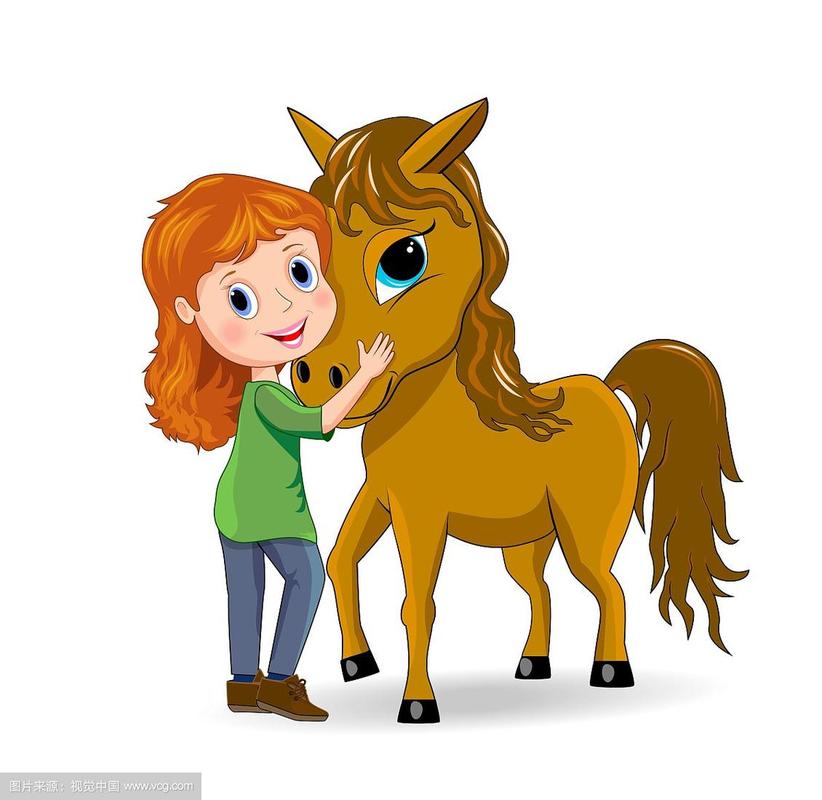 一匹马和一个女孩的头像卡通：日子会慢慢变好