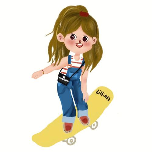 滑板车的小女孩头像卡通：我是一个在高速堵车了一个小时现在以十迈的速度往济南爬的在外漂泊的游子。