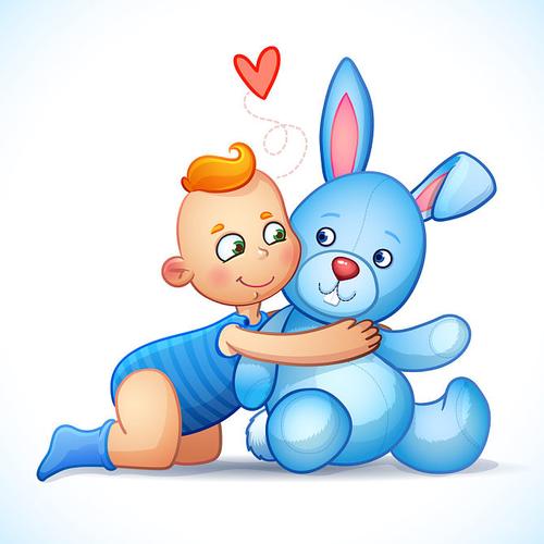 抱着兔子的可爱头像：拥抱的时候要用力一点