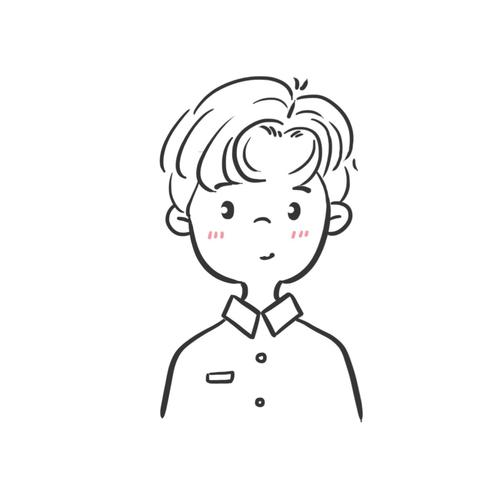 微信头像男孩子可爱简笔画：孤独的人耳朵里把总是有耳机的味道