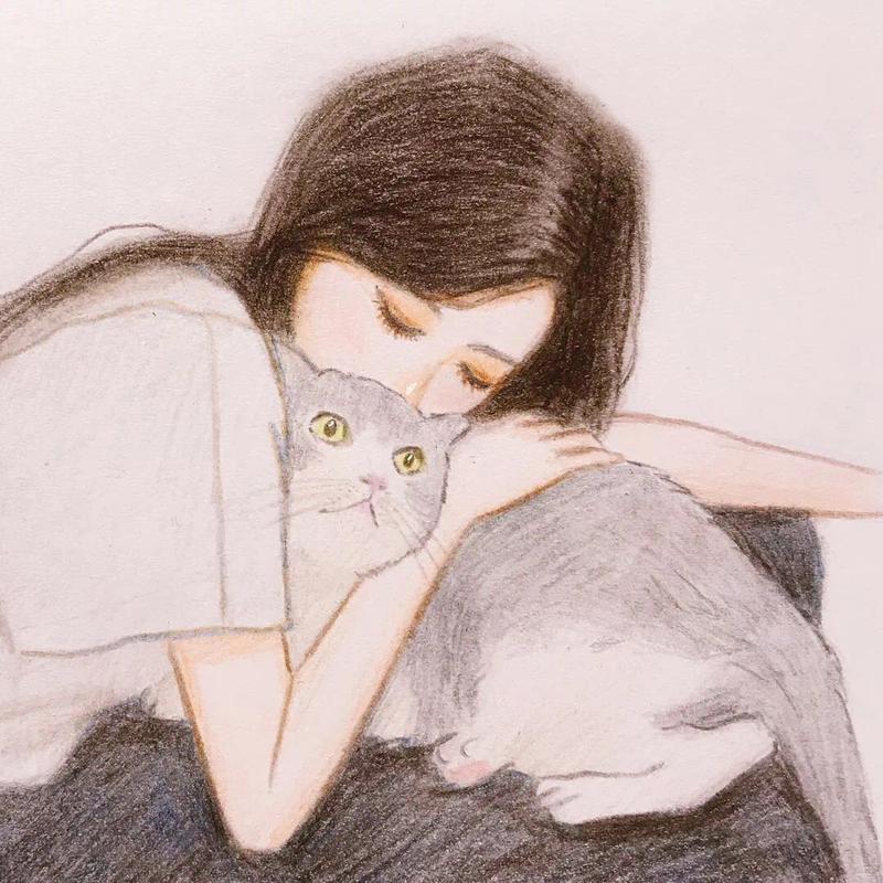 一个人和一只猫的头像 图文： 当你爱上一个人
