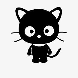 一只黑色的卡通猫头像图片：如果说海是倒过来的天