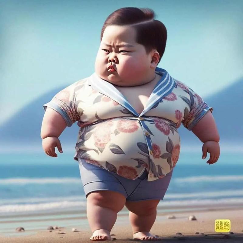 小男孩胖胖头像卡通：活着不仅需要氧气