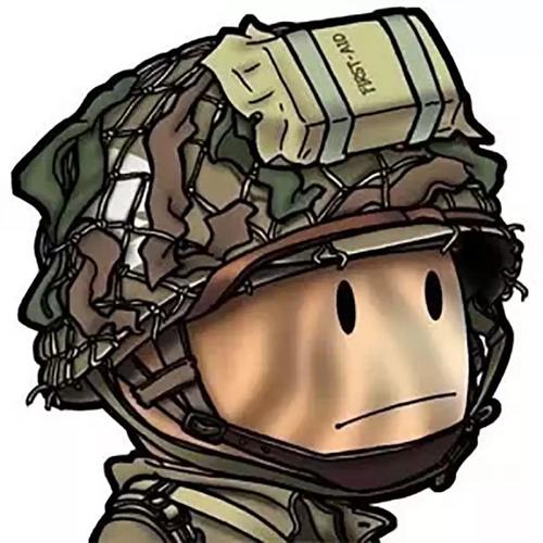 戴墨镜的军人卡通头像： 你是四维