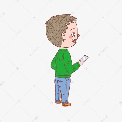 男生卡通拿手机头像： 真正孤独的人是从来不会去思念的