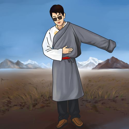 藏族卡通头像照片男：元旦来临