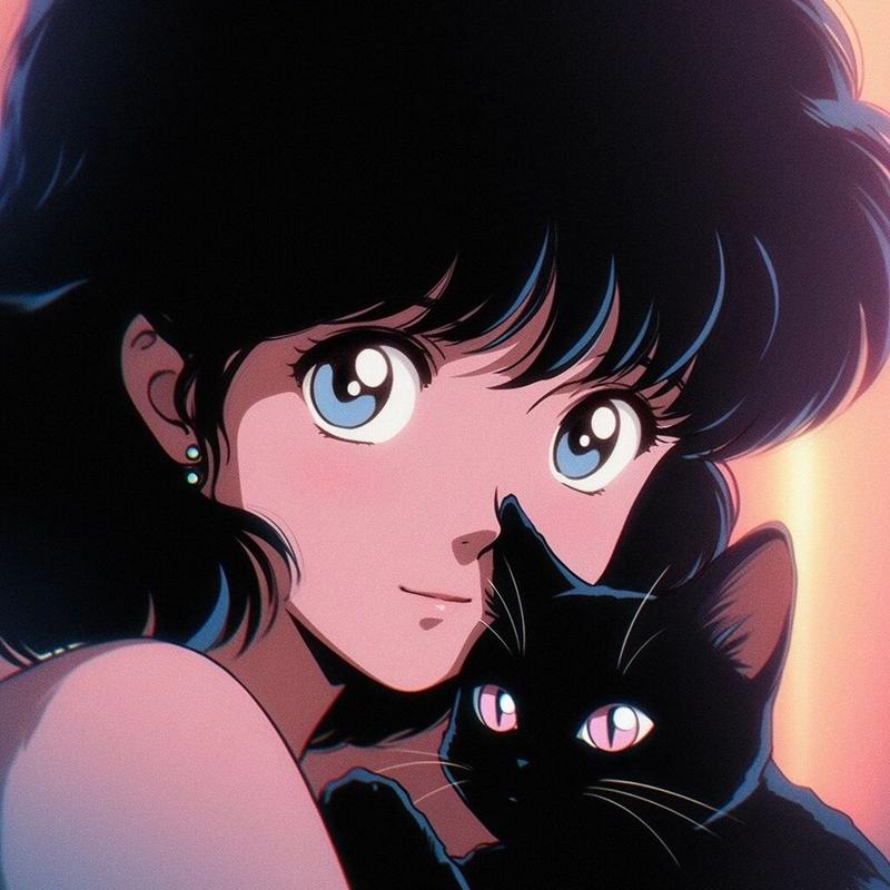 黑猫和女孩的头像情侣动漫：何为古风？莫不是为报君恩游士劳