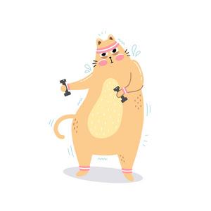 撸铁健身猫漫画头像：别羡慕别人华丽的腹肌