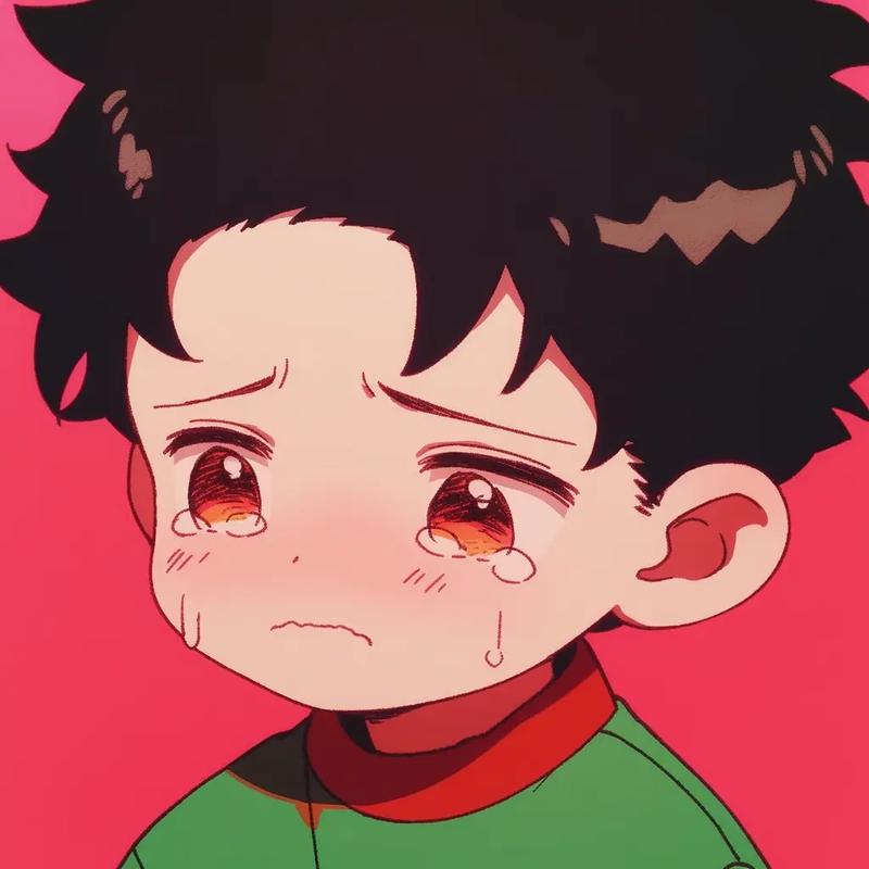 哭泣的动画图片头像男生可爱版：每每想到拥有过你的日子