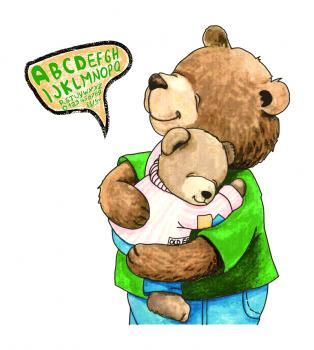 抱着布朗熊的小男孩卡通头像可爱：5 跟着风走把孤独当自由。