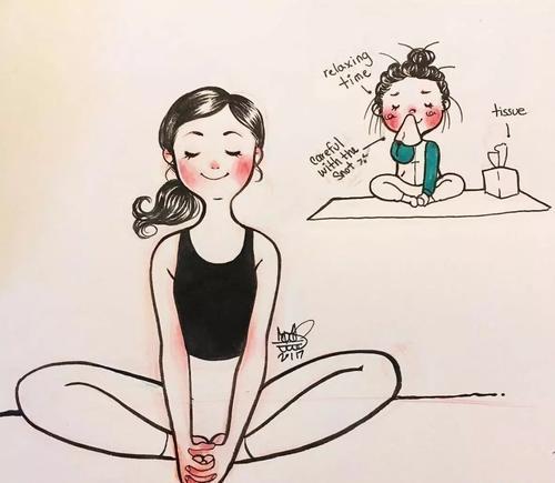瑜伽漫画头像女生图片： 我知道你不喜欢我
