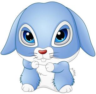蓝色背景的兔子卡通头像可爱：其实