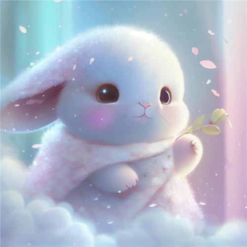 可爱兔年人物头像二次元图片：希望今天的梦有酸奶 薯条 蛋糕 草莓 还有你