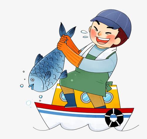 卖鱼卡通头像男：世界上每一个活着的人都是海里活着的一条大鱼