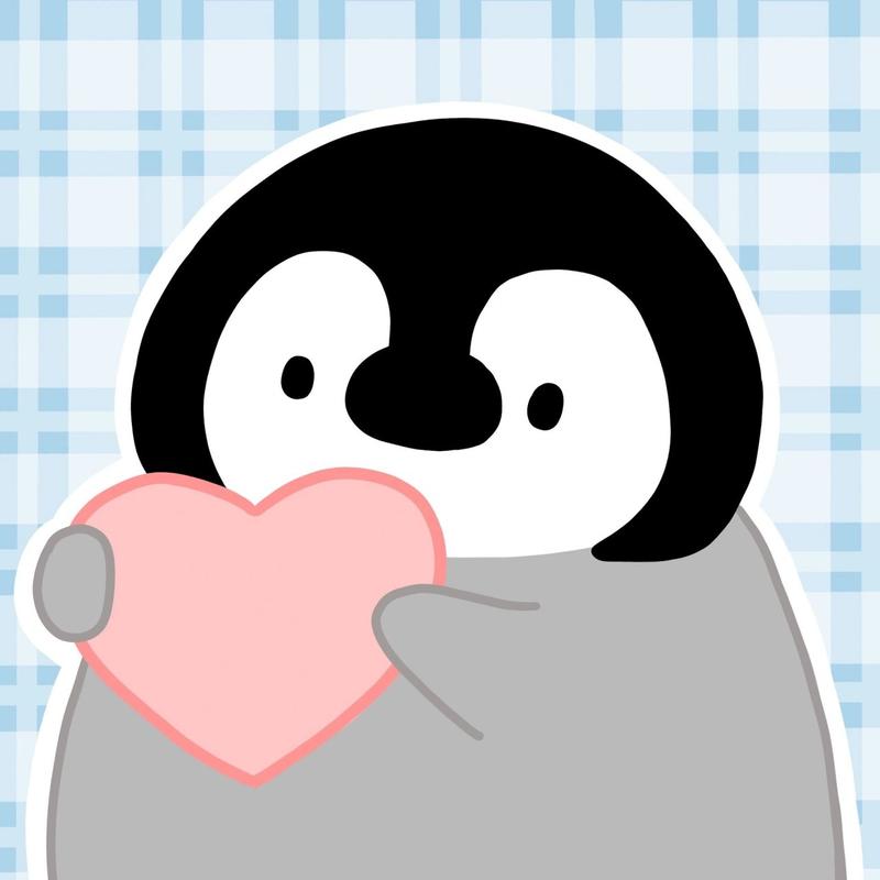 动画企鹅情侣头像可爱呆萌：和你在一起的时候