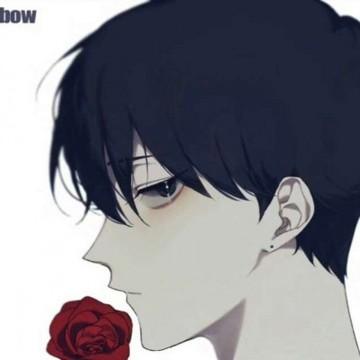 小男孩拿玫瑰在身后的头像：我又没逼你