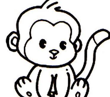 小猴子圆形头像简笔画：我抱着回忆走过四季