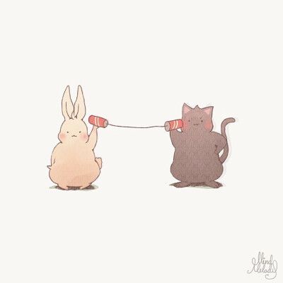 猫和兔的闺蜜头像二次元图片： 如果今生我们注定擦肩而过