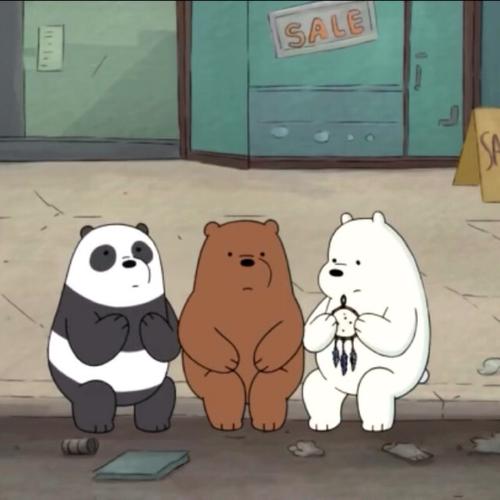 三个熊朋友头像：“你怎么那么闲？”“因为我盐值高。”　　　　