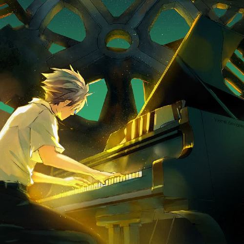 弹钢琴的情侣头像