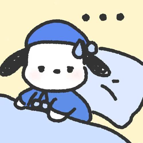 可爱小奶猫卡通头像：我可以亲口对你说晚安吗?先亲口再说。