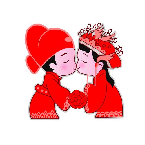 结婚头像卡通版可爱：在平行世界里要开开心心啊！