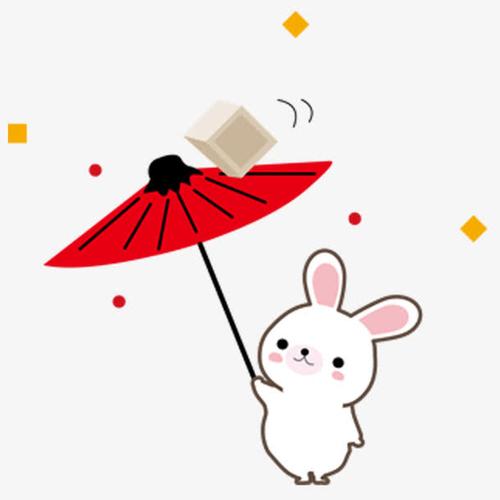 小兔子撑伞头像：情若能自控