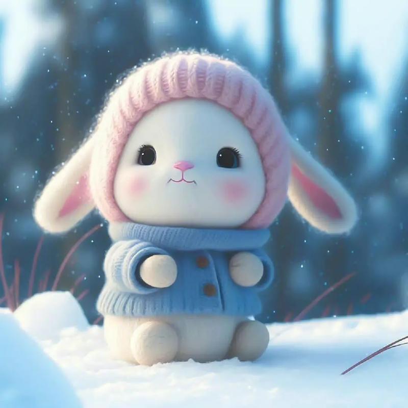 新年头像小女孩兔子图片：你若不是太过在乎