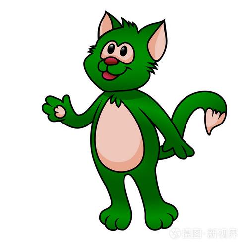 绿色的猫搞笑头像：与其给我一句山盟海誓